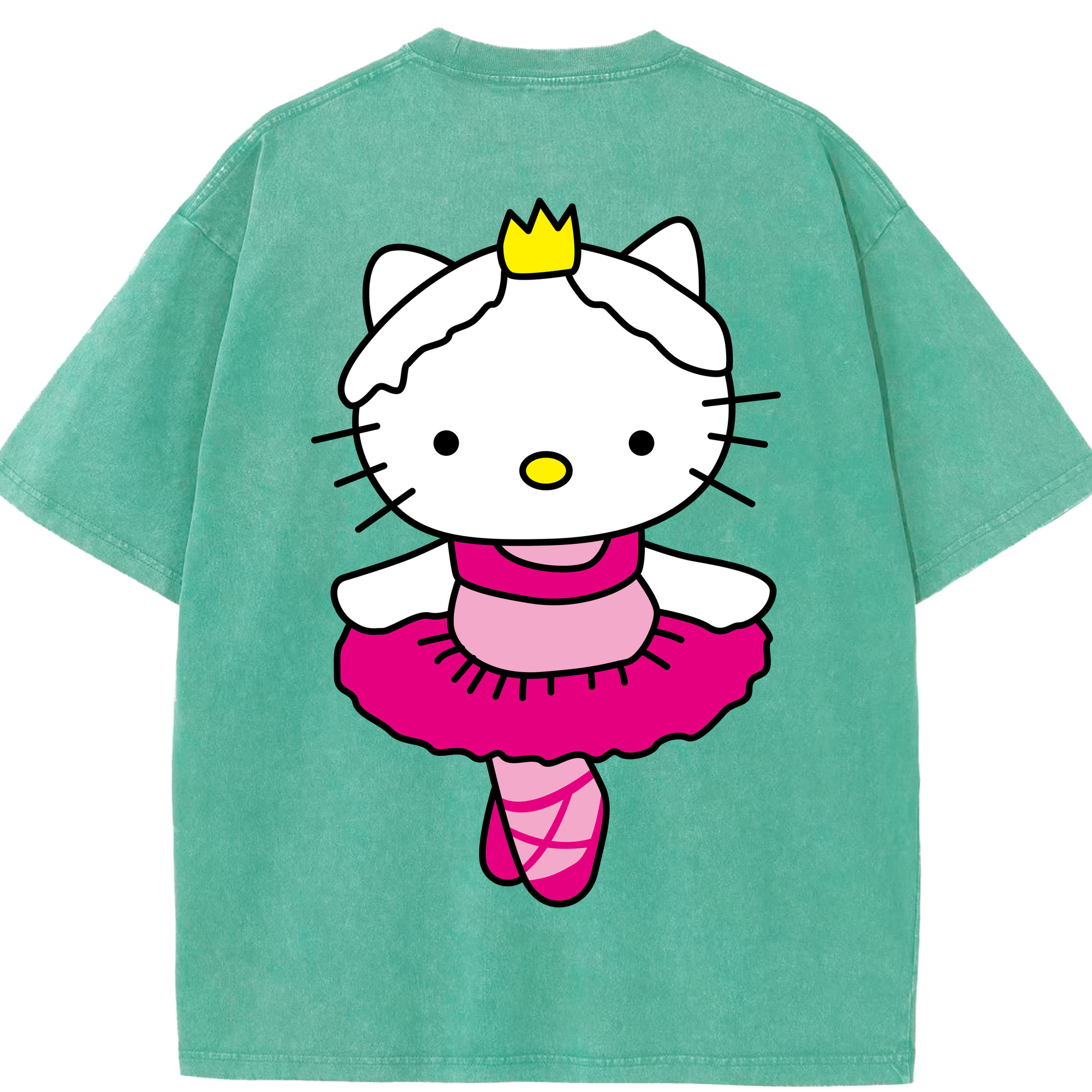 （画像用） Hello Kitty ハローキティ 綿100% ヴィンテージ風 半袖Tシャツ（背面プリント）